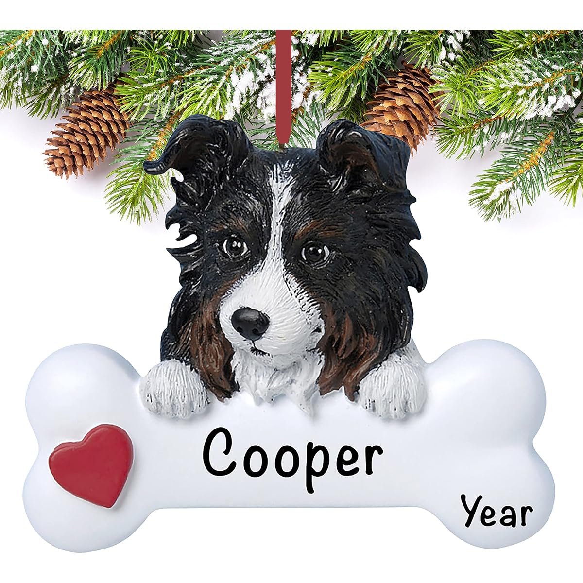 Personalized Australian Sheepdog Dog Bone Ornaments for Christmas Tree - Australian Sheepdog Ornament - Australian Sheepdog Gifts for all Dog Lovers and Owners - Dogs First Christmas Ornament 2022