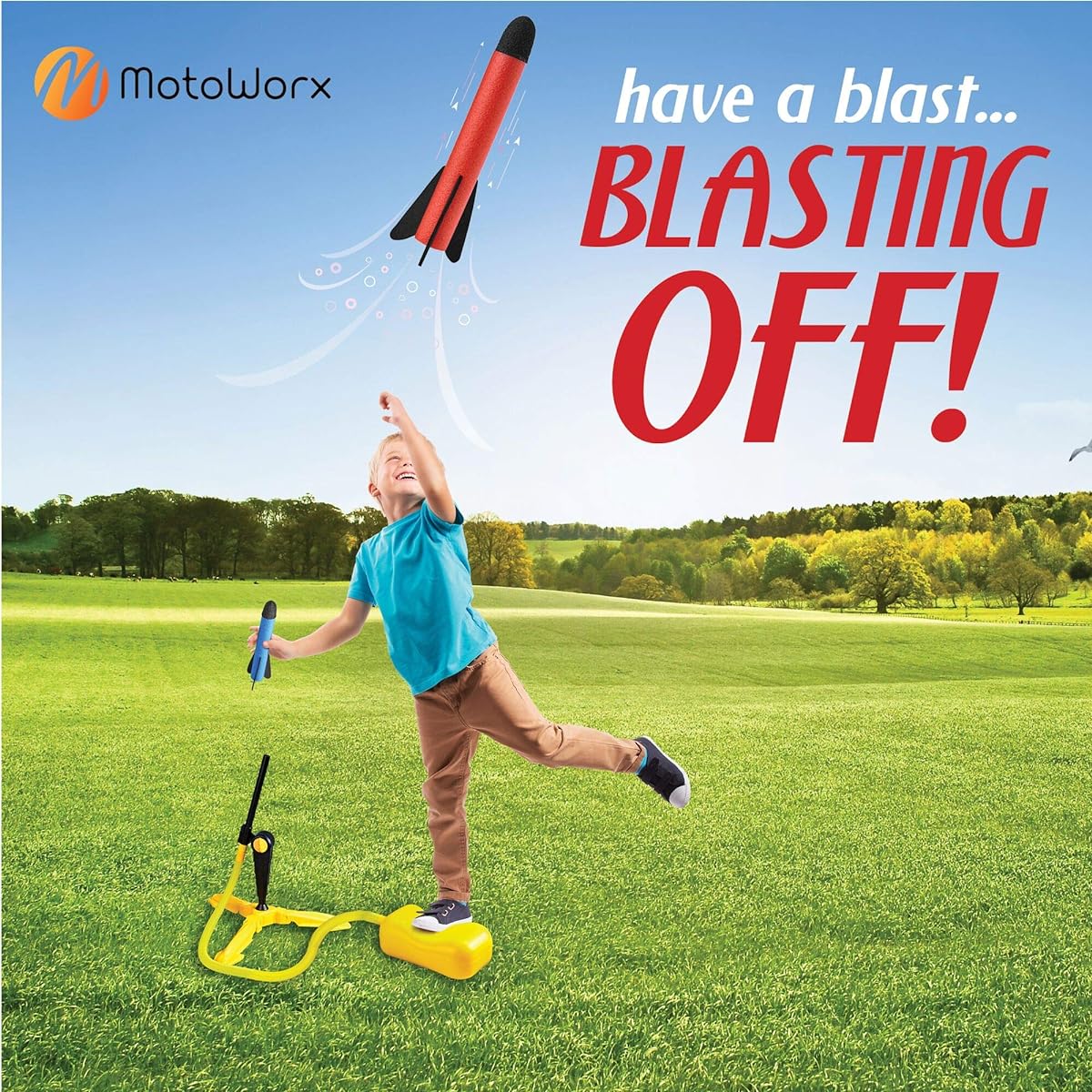 Kids Toy Rocket Launcher, 8 Colorful Foam Rockets Launch Up to 100 Feet & Sturdy Launcher Stand with Foot Launch Pad, Fun Outdoor Toys for Kids, Gift Toys for Boys and Girls Ages 3+