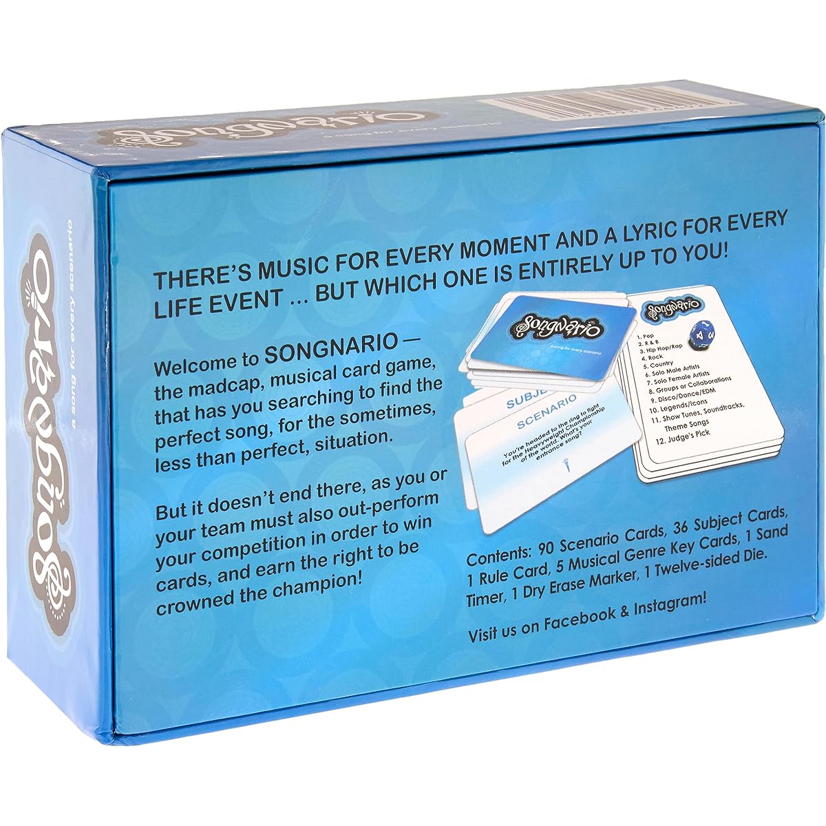 Songnario: Songs for Every Scenario | Impress the Judge to Win Cards | Music Based | Multigenerational | Family Friendly | Party Game | Perfect for Groups