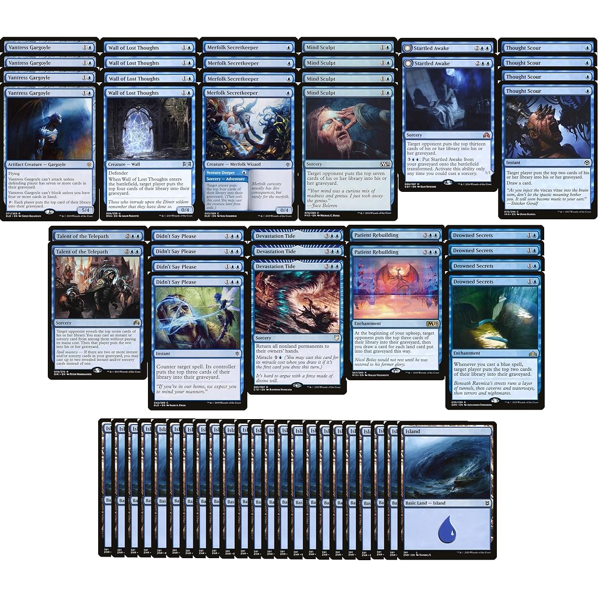 Elite Mill Deck - Mono Blue - Very Powerful - Modern Legal - Custom Built - Magic The Gathering - MTG - 60 Card