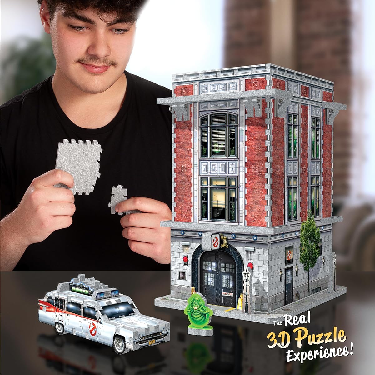Wrebbit3D Ghostbusters Fire Station Headquarters 3D Puzzle Model | 500 Piece Supernatural Adventure for Ghost Hunters and Paranormal Enthusiasts