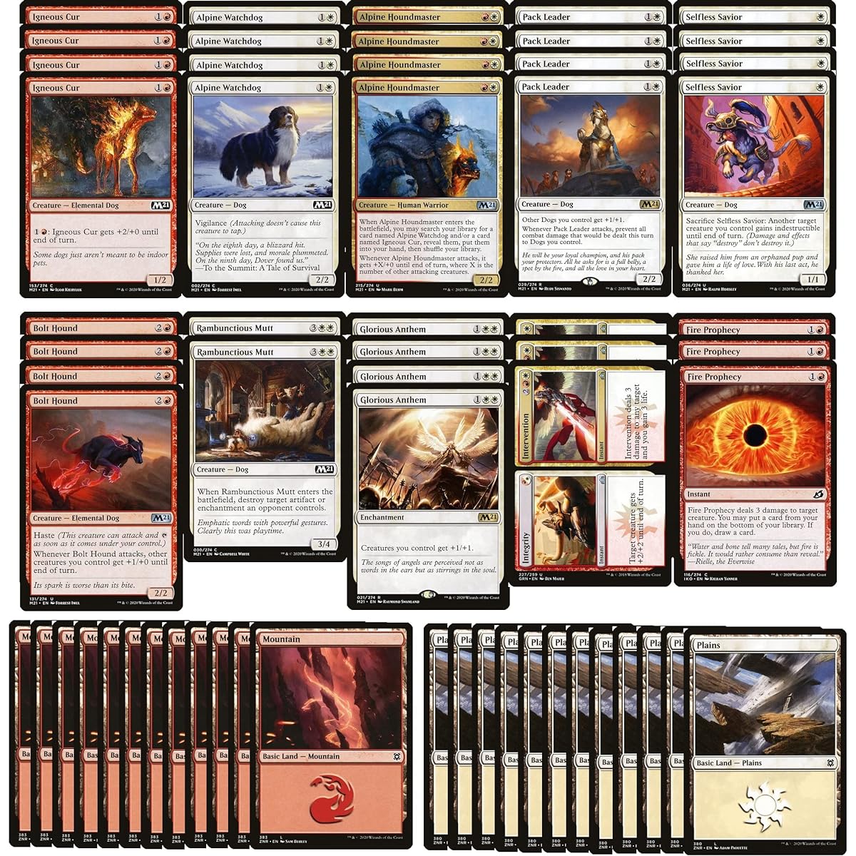 Dog Deck - Boros - Red White - Very Powerful - Modern Legal - Custom Built - Magic the Gathering - MTG - 60 Cards!