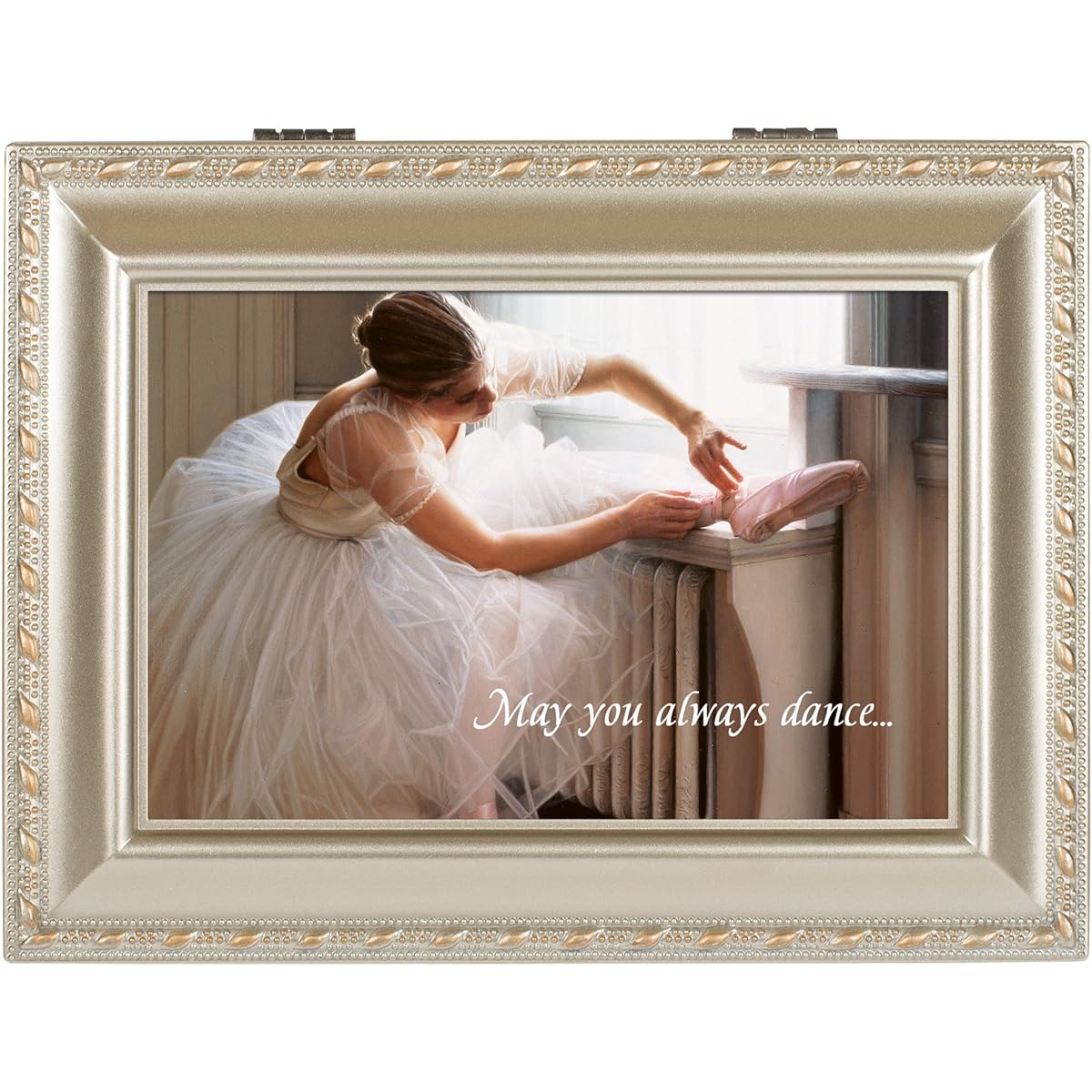 Dance Cottage Garden Champagne Silver Traditional Music Box Plays You Light Up My Life