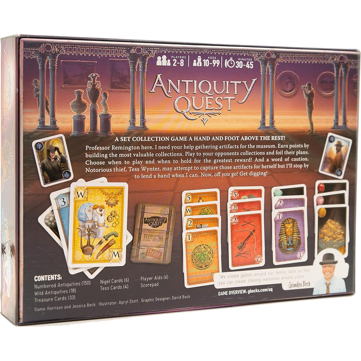 Grandpa Beck's Games Antiquity Quest | Set Collection Game from the creators of Cover Your Assets & Skull King for 2-8 players, ages 10+