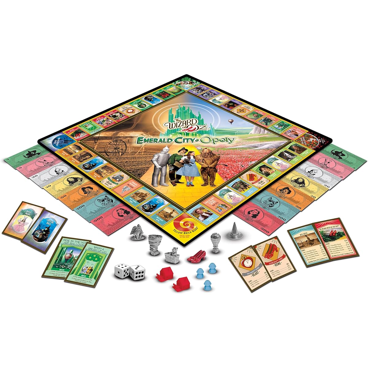 MasterPieces Opoly Board Game - Wizard of Oz Emerald City Opoly - Officially Licensed Board Game for Adults, Kids & Families