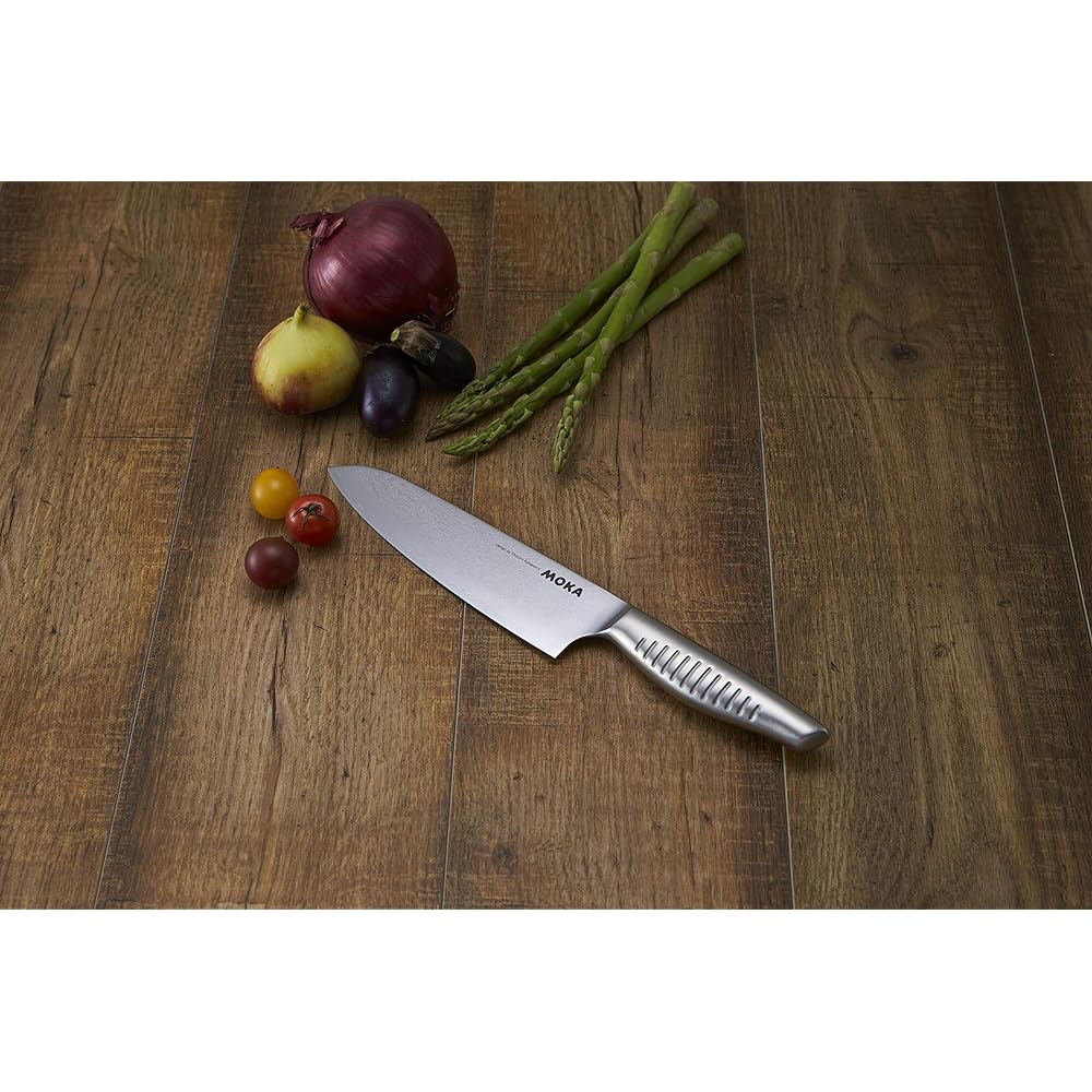 Suncraft Santoku Knife Made in Japan Damascus V Gold Cobalt Steel 18cm Dishwasher Safe Mocha 59101