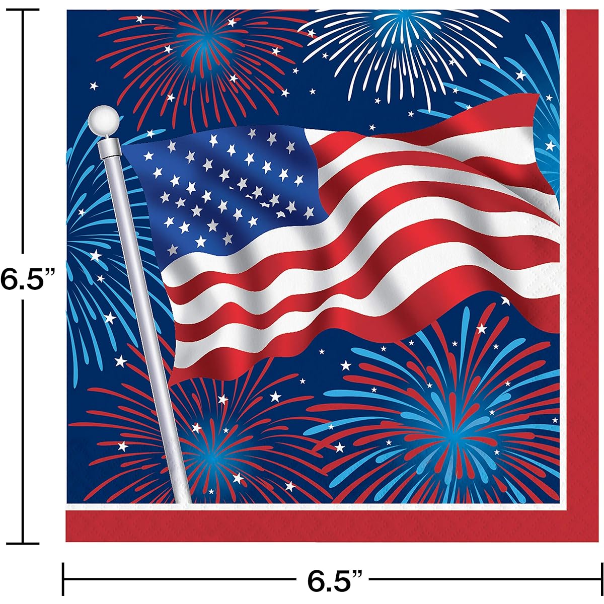 Creative Converting 327204 Fireworks Celebration Napkins, Multicolor