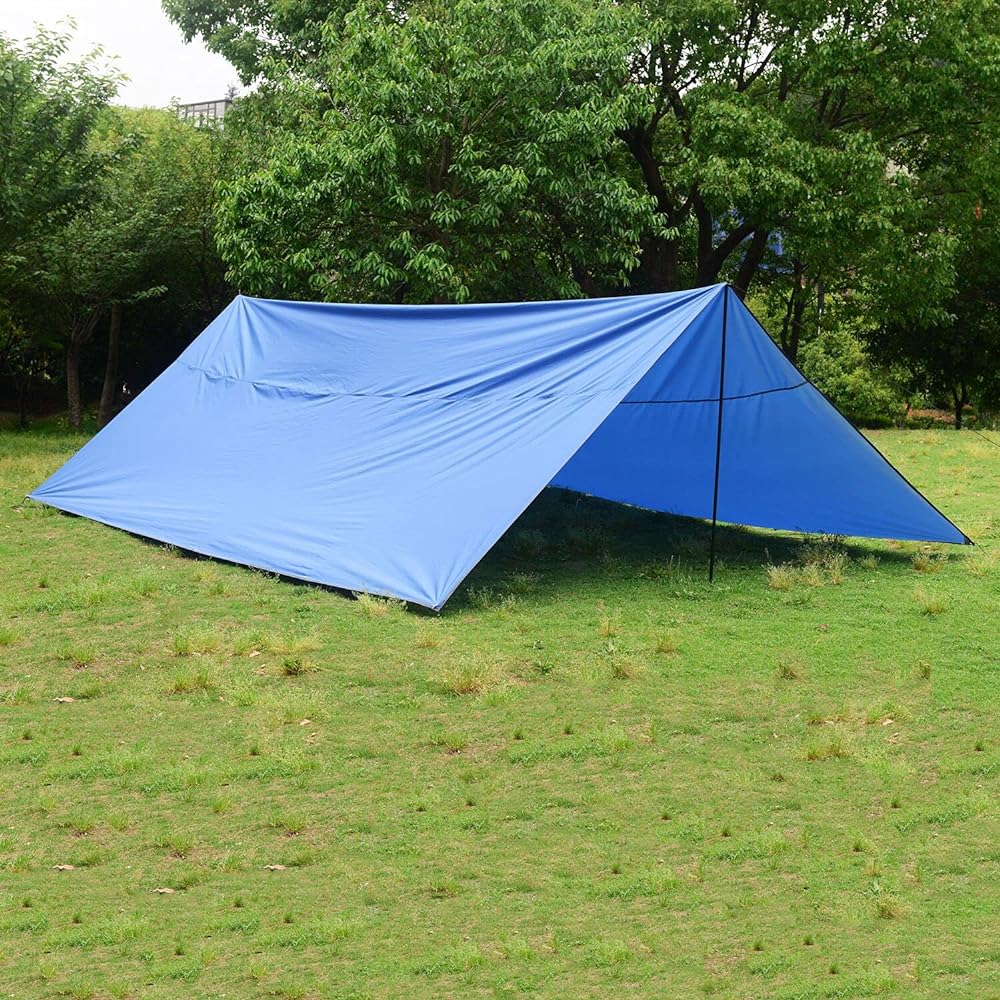 Tarp, Waterproof, Camping, Lightweight, 4.5*6m, 4.5*4.5m, 3*4.5m, 3*3m Awning Shade, Sunshade, UV Protection, Portable, Large Capacity, Carry Bag Included, Tarp Pole Included, Size (3*4.5m)