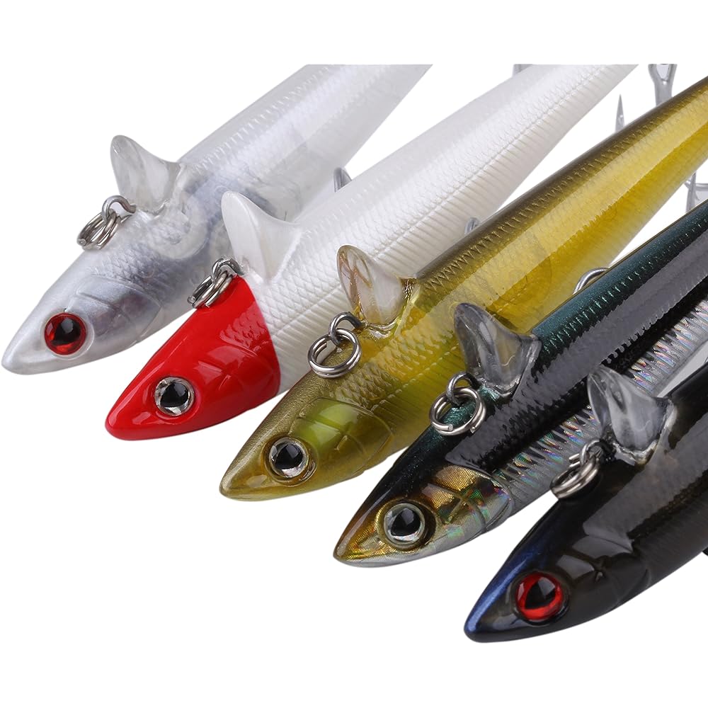 Sea bass sinking vibration 16g 77mm minnow lure set of 5