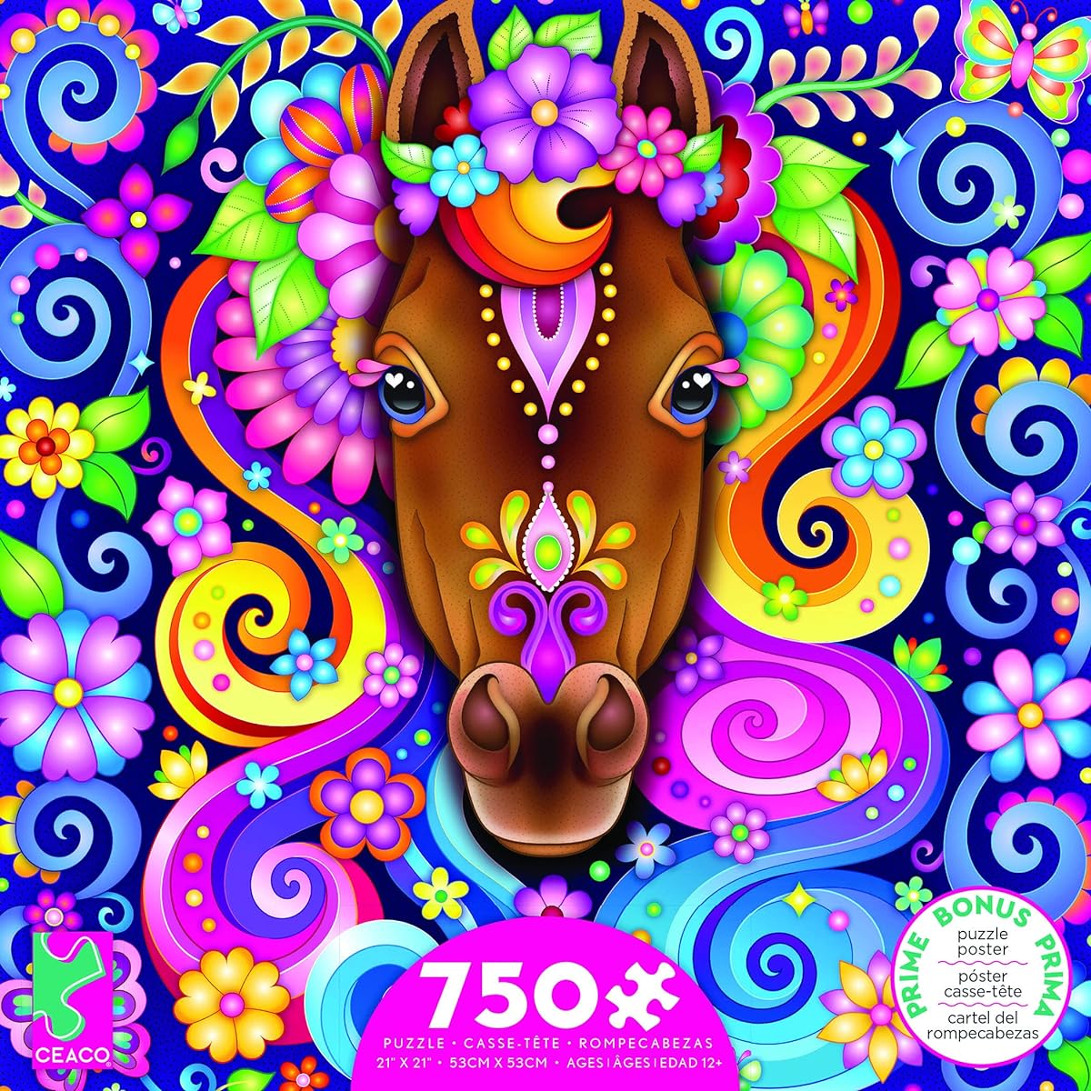Ceaco - Groovy Animals - Horse - 750 Piece Jigsaw Puzzle