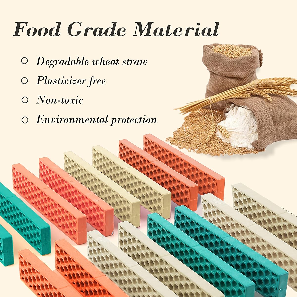 N NOCKY Archimedes Wheat Honeycomb Blocks 90 Pieces Erector Set Assembly Toys Archimedes Building Blocks Environmental Protection Blocks Creative STEM Toys Ages 3-12 Years Old