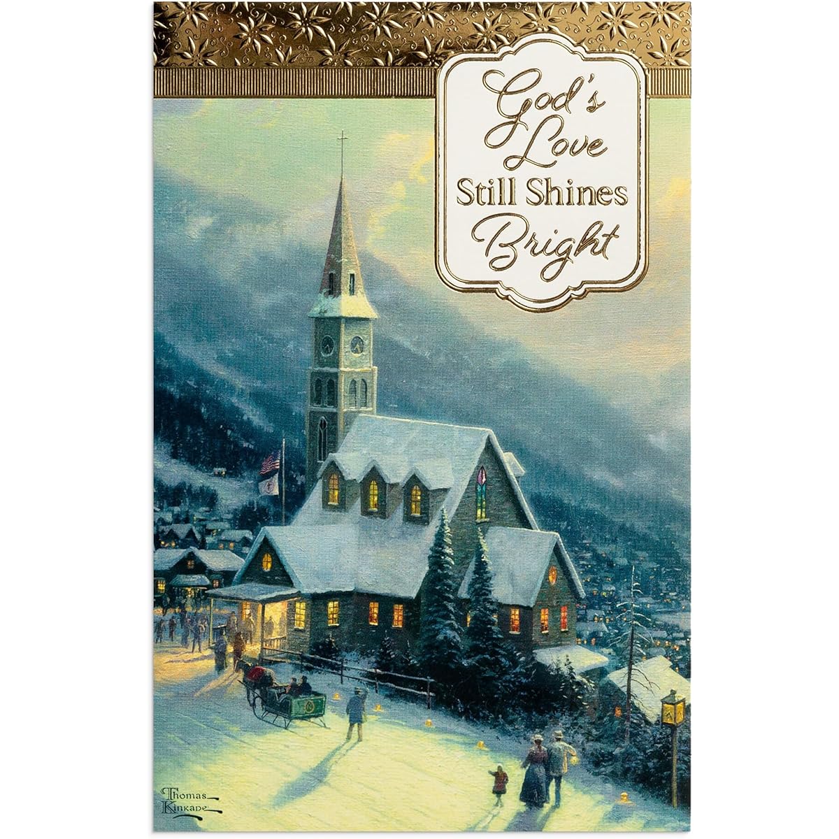 DaySpring - Thomas Kinkade - God's Love Still Shines Bright - Bulk Christmas Box of 50 Cards NRSV (J7189) Multi