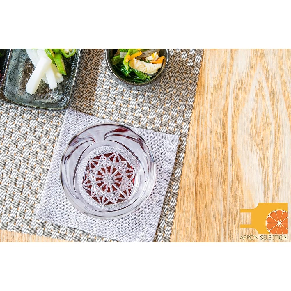 Shimizu Glass Rocks Glass (Akuma) Kabukiriko (Approx. Diameter 7.6 x H9cm / Red) Japanese Modern Design with Craftsmanship (Made in Japan/Paulownia Box) Traditional Craft Kabuki Kiriko Present Gift Gift