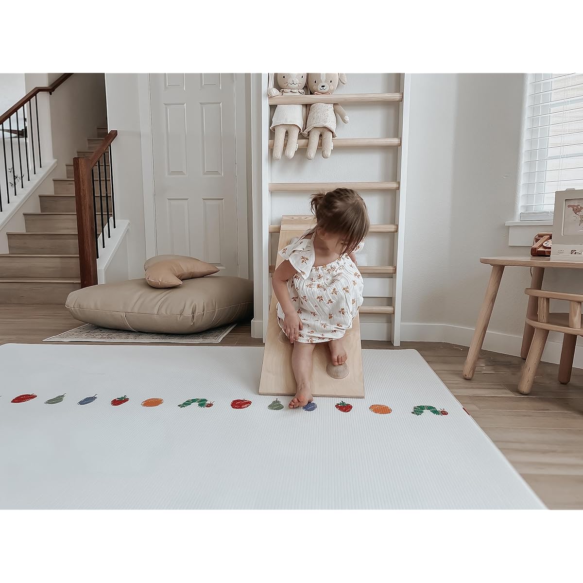 LITTLE Bot x World of Eric Carle Baby Play mat, The Very Hungary Caterpillar, Ofie mat (Caterpillar Life + Country Road Nordic)