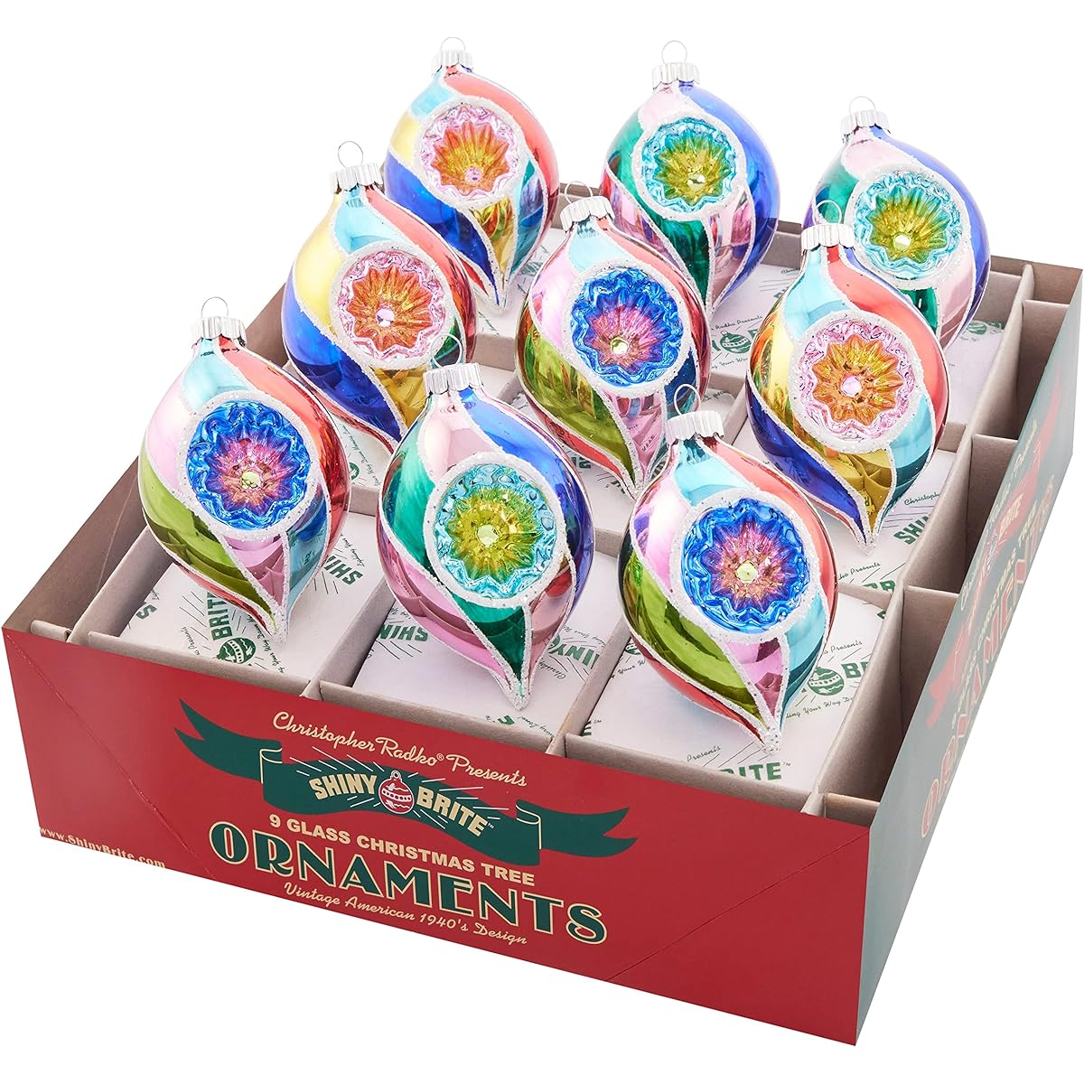 Shiny Brite Christmas Confetti - 9pc 2.5" Reflector Tulips