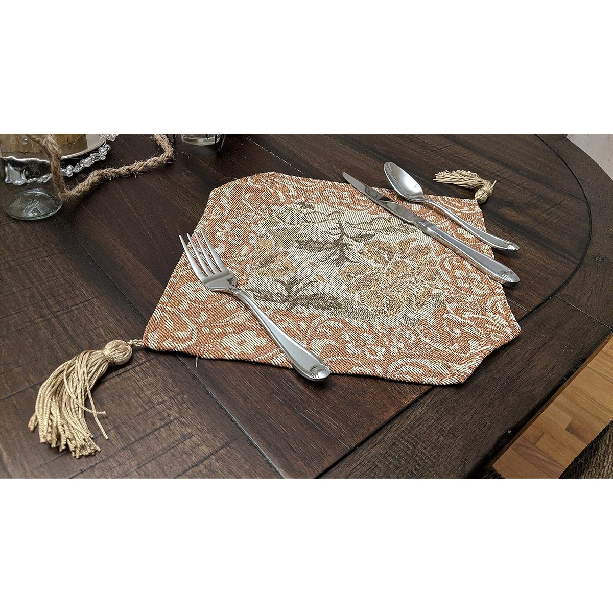 (33cm by 43cm) - DaDa Bedding TR-10072 Floral Woven Table Runner, 33cm by 43cm, Floral