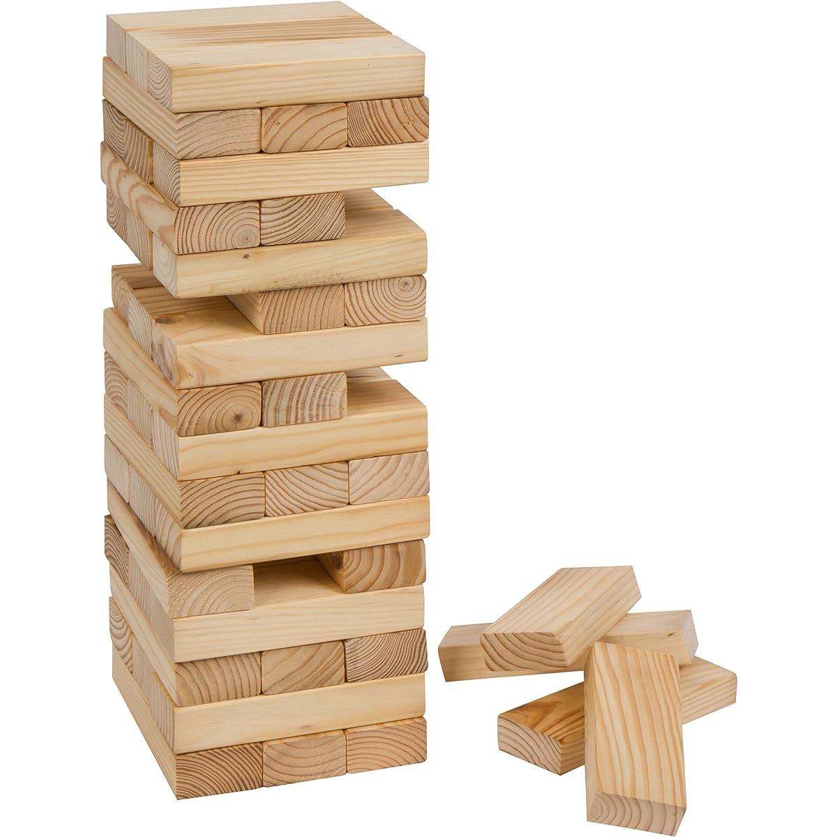 48ピース1.5 ' Tall Giant Wooden Stacking Tumble Tower Game with Carry Case by Trademark Innovations