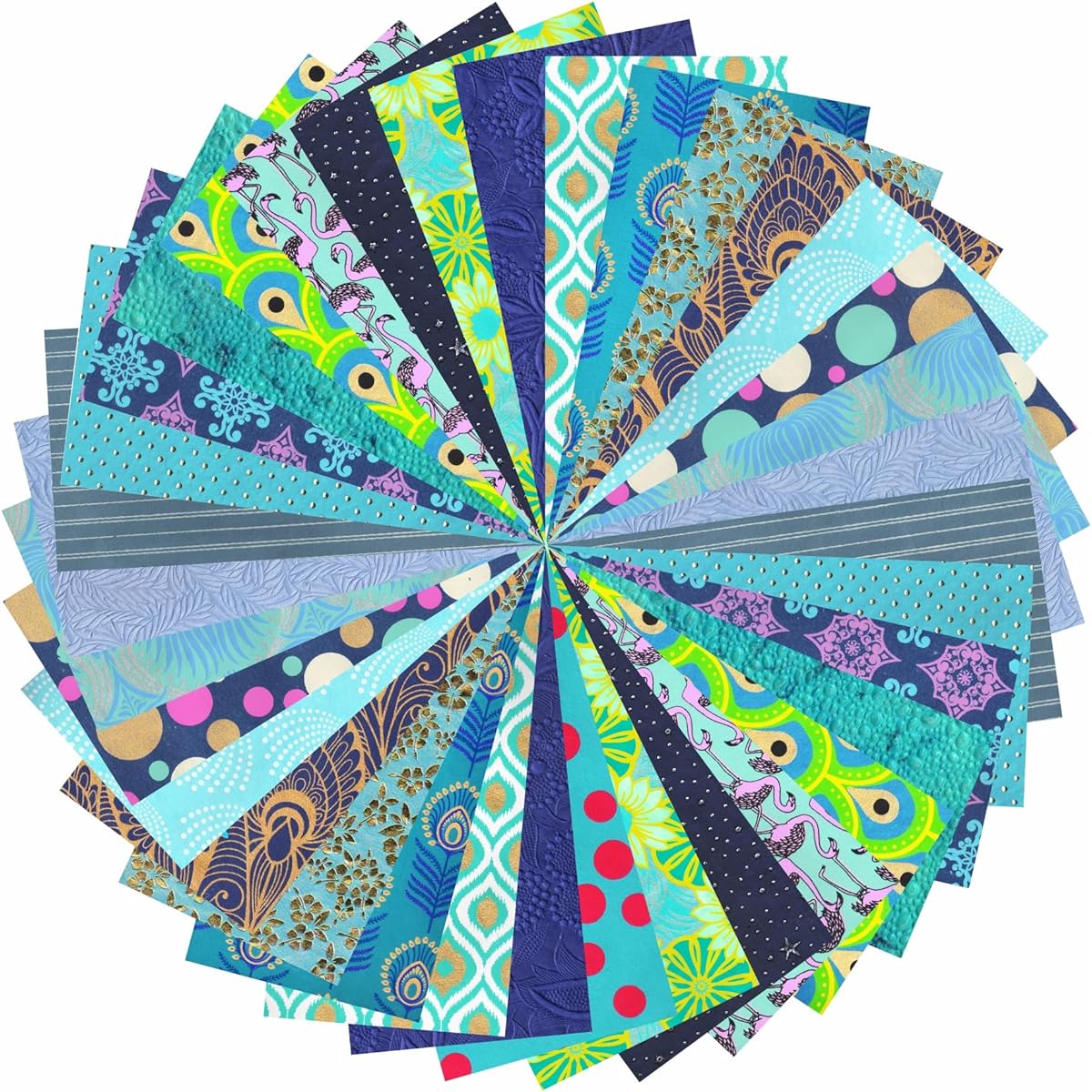 Paperhues Shades of Blue Handmade Scrapbook Paper 8.5 x 11 Inch Pad of 36 Sheets (2 of Each of 18 Styles)