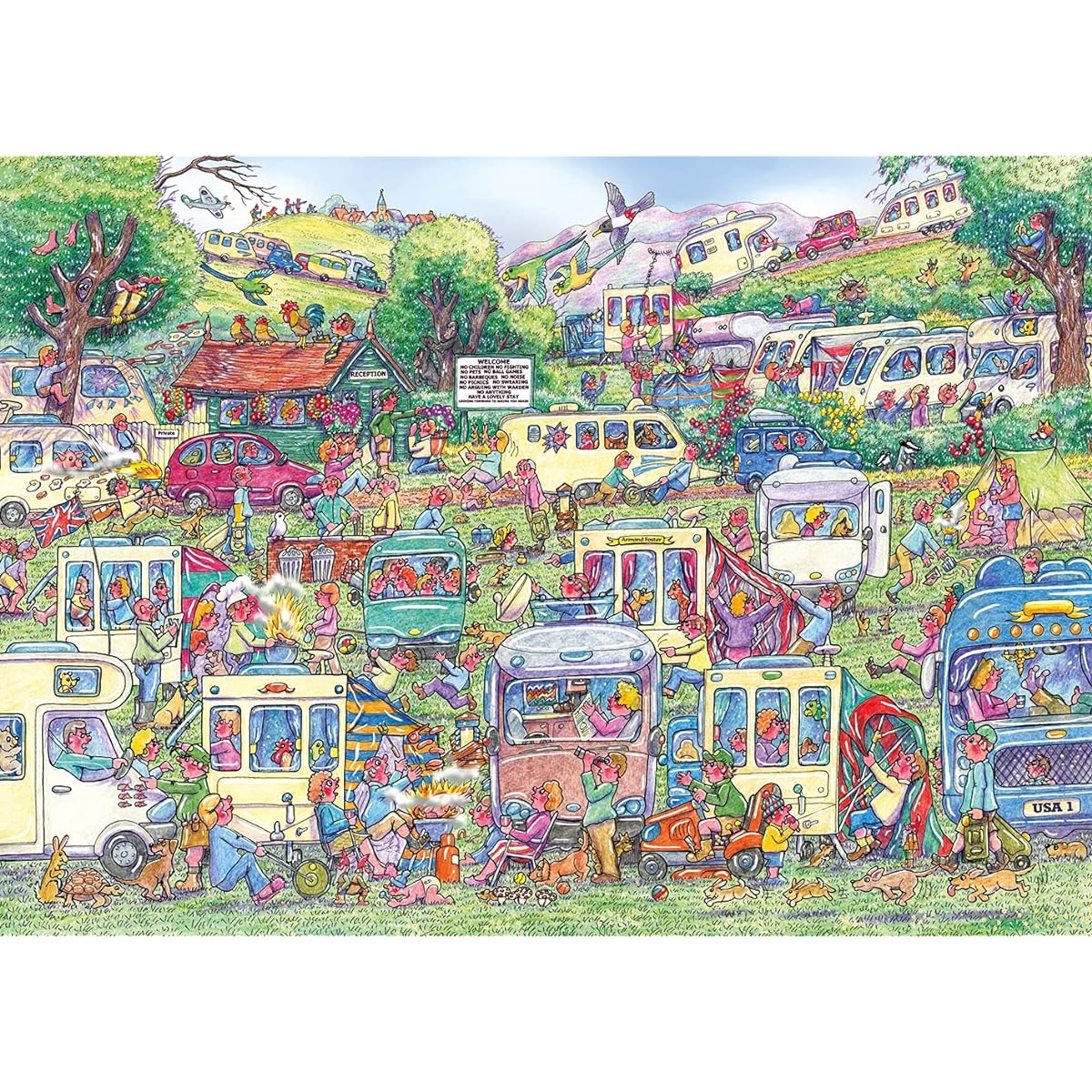 Gibsons Caravan Chaos Jigsaw Puzzle (1000 Pieces)