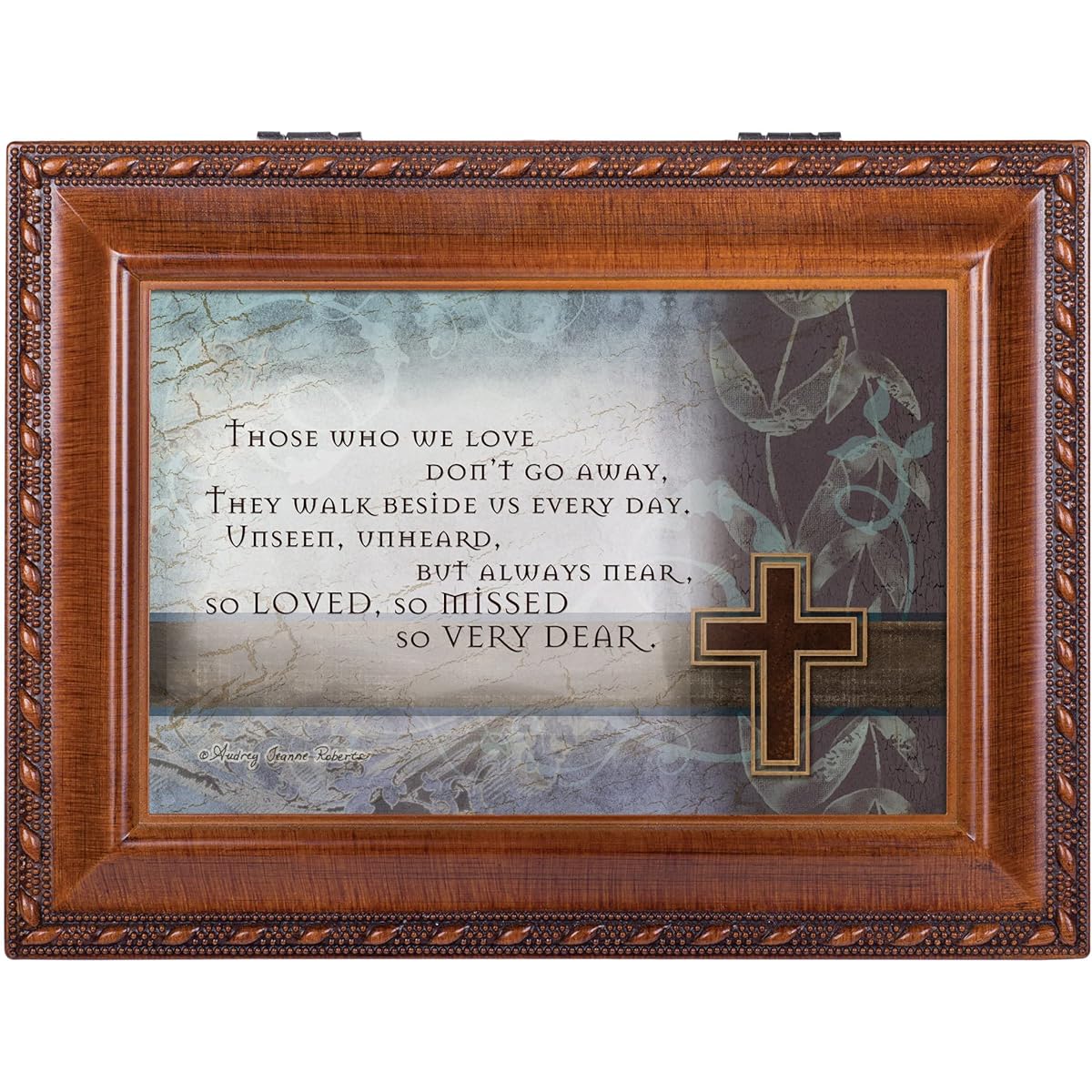 Cottage Garden Very Dear Woodgrain Music Box/Jewelry Box Plays Ave Maria