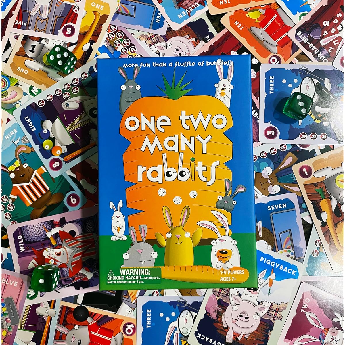Three Archers Games One Two Many Rabbits Card & Dice Game - Fun Family Game for Boys/Girls/Teens/Adults | Entertainment & Education | 10-20 Minutes, 1-4 Players, Ages 7+