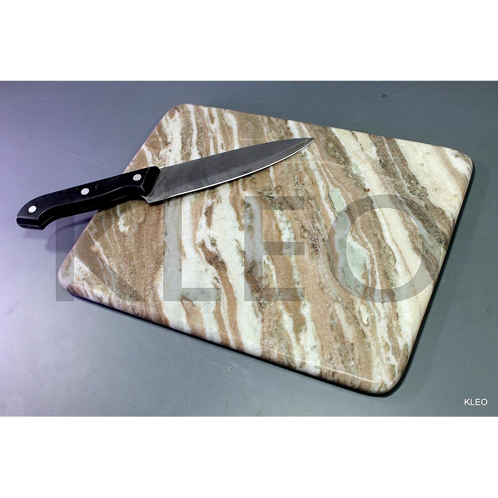 KLEO Chopping Board - Handmade Rectangle Shape White Marble 23cm x 46cm - Cheese Platter Kitchenware Wine Serveware Birthday Anniversary Corporate Gift