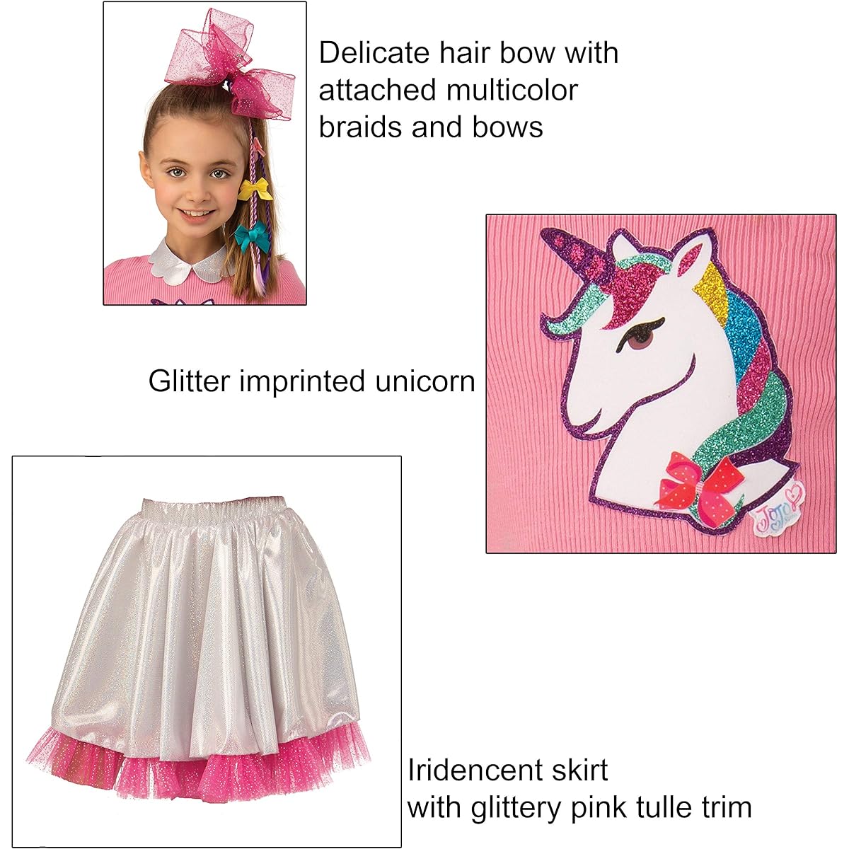 JoJo Siwa Kids Candy Store Costume, Medium