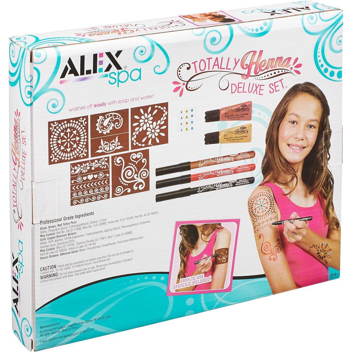 Alex Spa Totally Henna Deluxe Set Girls Fashion Activities