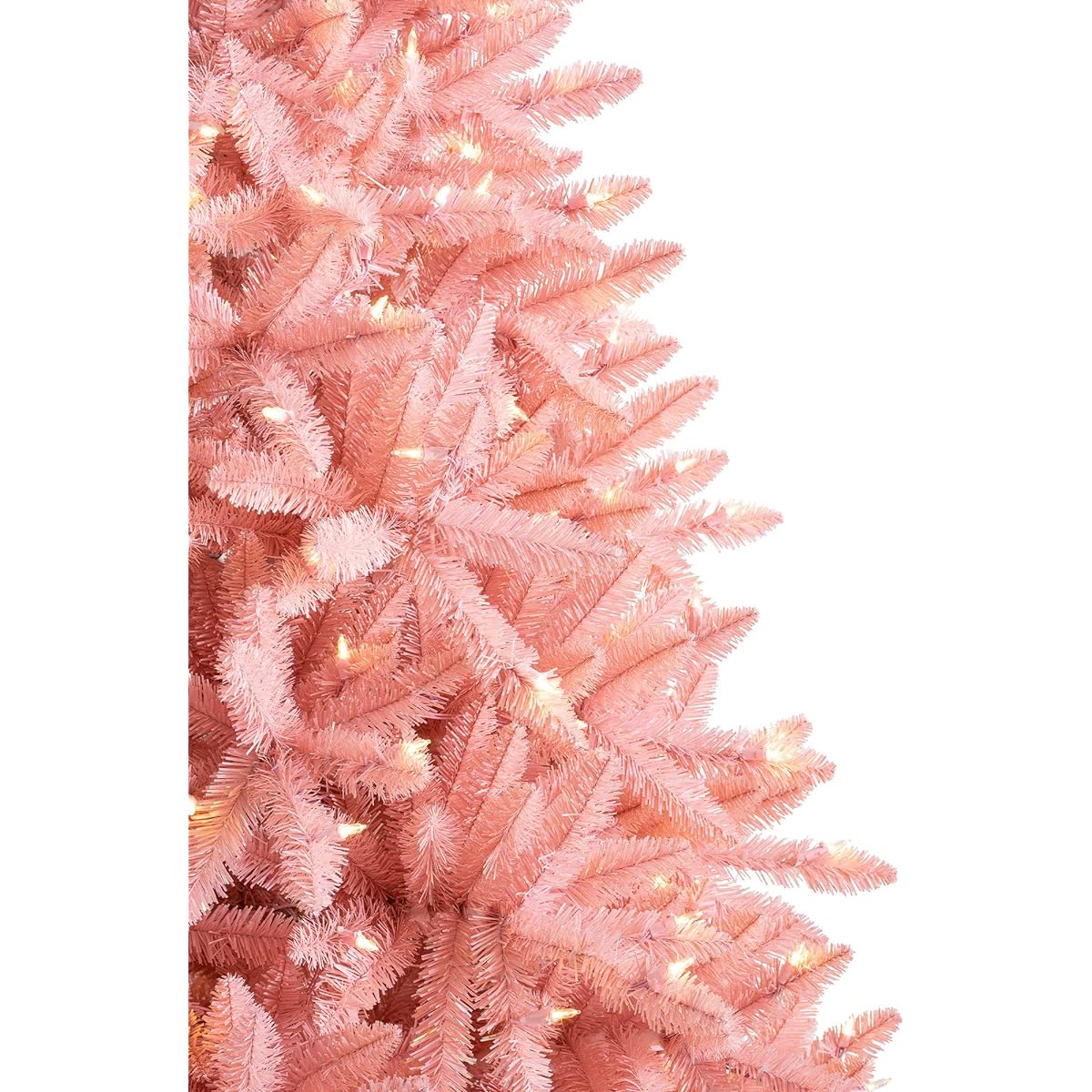 Treetopia Pink Artificial Christmas Tree | Luxe - La Vie En Rose Pink - 8 ft | Pre-Lighted with 650 LED Candlelight Clear Lights | Includes Tree Stand, Storage Bag, On/Off Foot Pedal, Extra Bulbs and Fuses