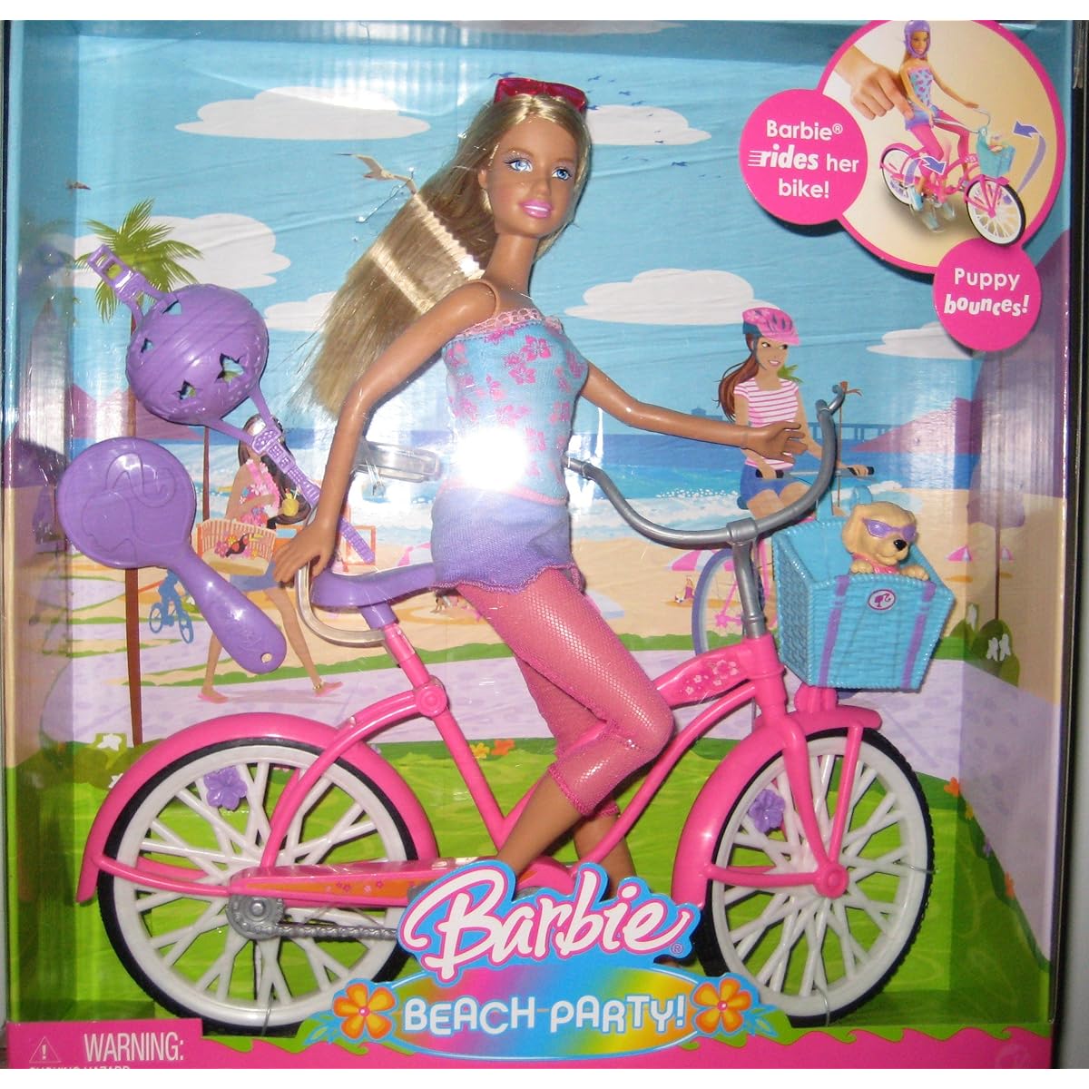 Barbie Beach Party Doll And Bicycle
