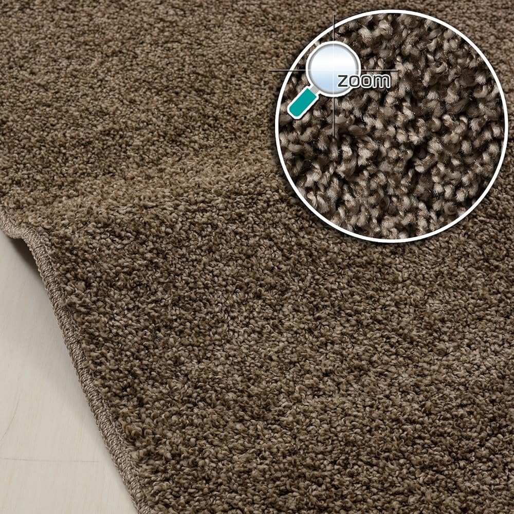 Washable dust mite resistant shaggy rug 130×190cm Brown 151100042Z222