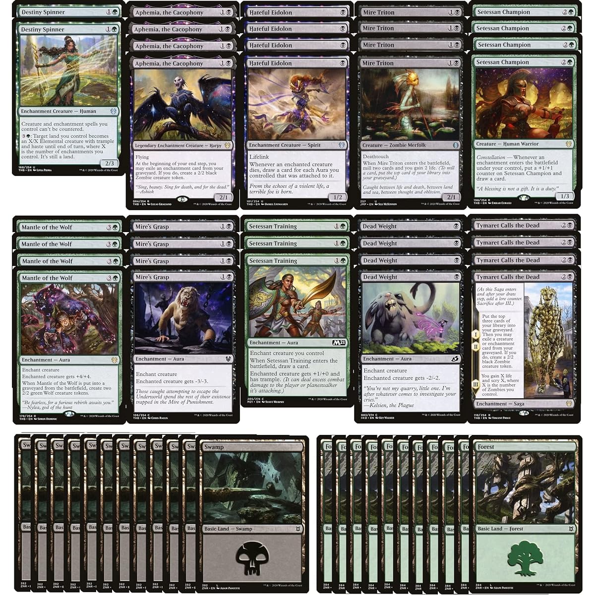 Elite Golgari Zombie Enchantment Deck - Black Green - Extremely Powerful - Modern & Pioneer Legal - Custom Built - Magic the Gathering - MTG - 60 Cards!