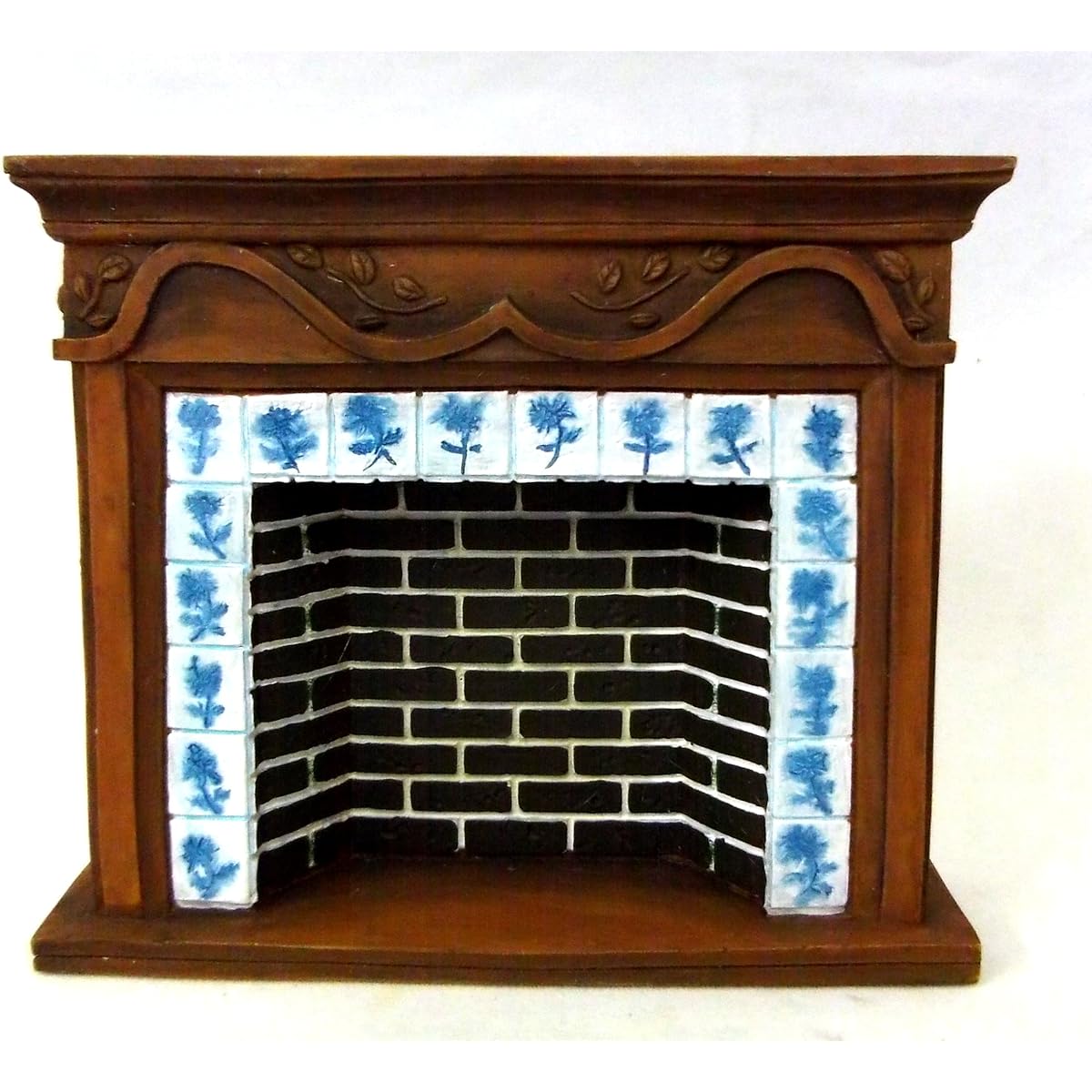 Dollhouse 1:12 Scale Miniature Furniture Resin Walnut Brick Delft Fireplace