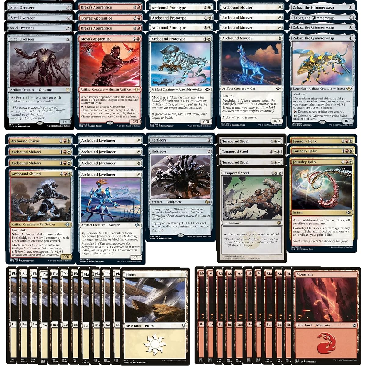 Elite Artifact Modular Deck - Boros - Red White - Extremely Powerful - Modern Legal - Custom Built - Magic the Gathering - MTG - 60 Cards!