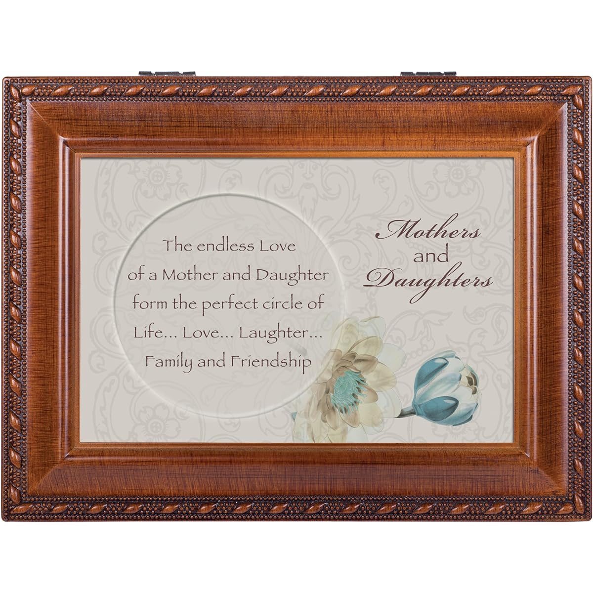 Mother & Daughter Woodgrain Cottage Garden Traditional Music Box Plays That's What Friends Are For