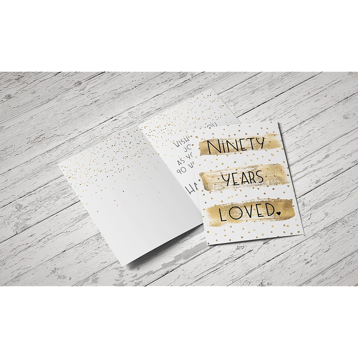 Red Door Inspirations 90 Years Loved, 90th Birthday Card 5x7 Large Card - Includes Card and Envelope