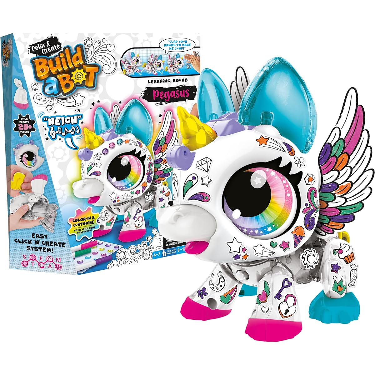 Build a Bot Color & Create Large Pegasus - Build your own robotic pet