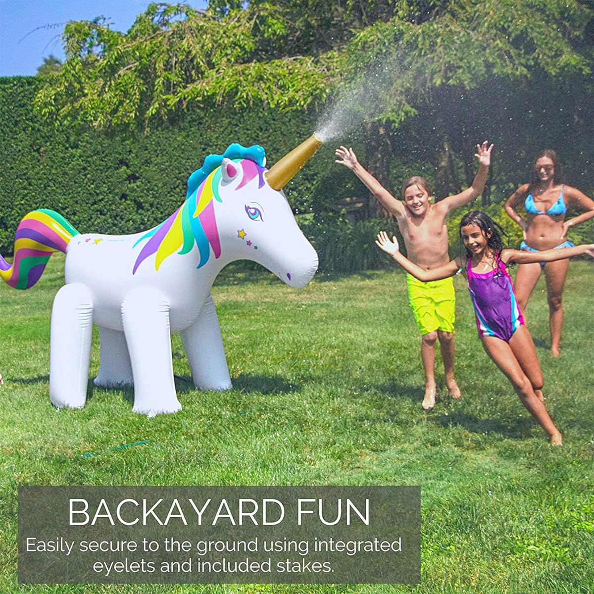 Swimline 14001 Yumongs Unicorn Sprinkler 104" x 72" x 35"