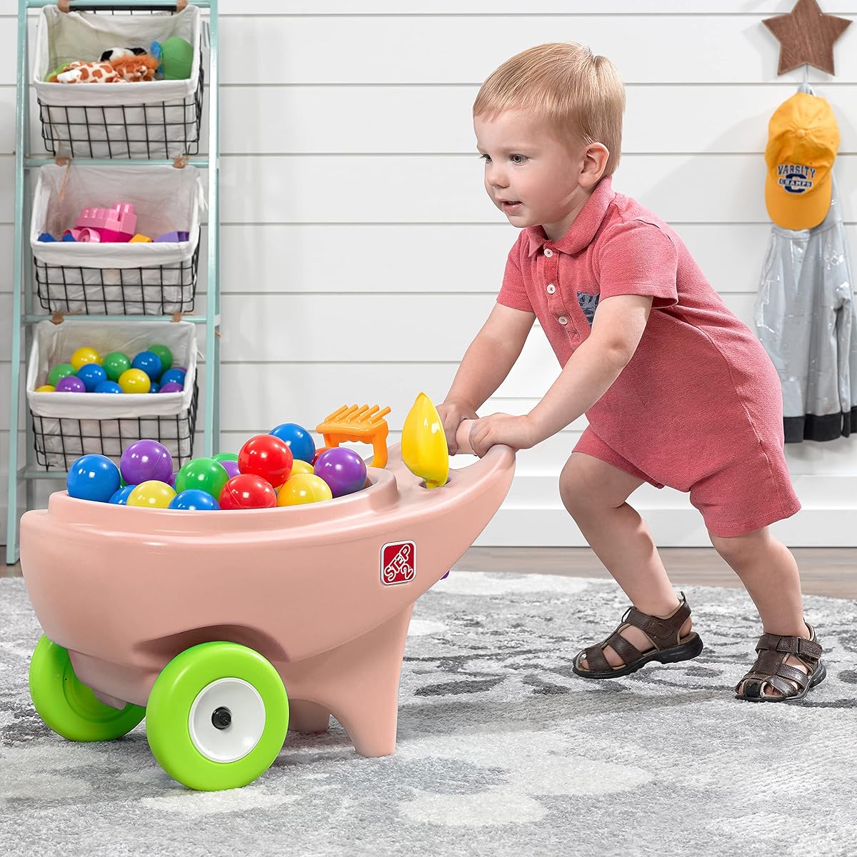 Step2 Springtime Wheelbarrow - Rose Pink - Role Play Garden Toy for Toddlers - Wheelbarrow for Toddlers - Easter Basket Alternative - Great for Easter Egg Hunts