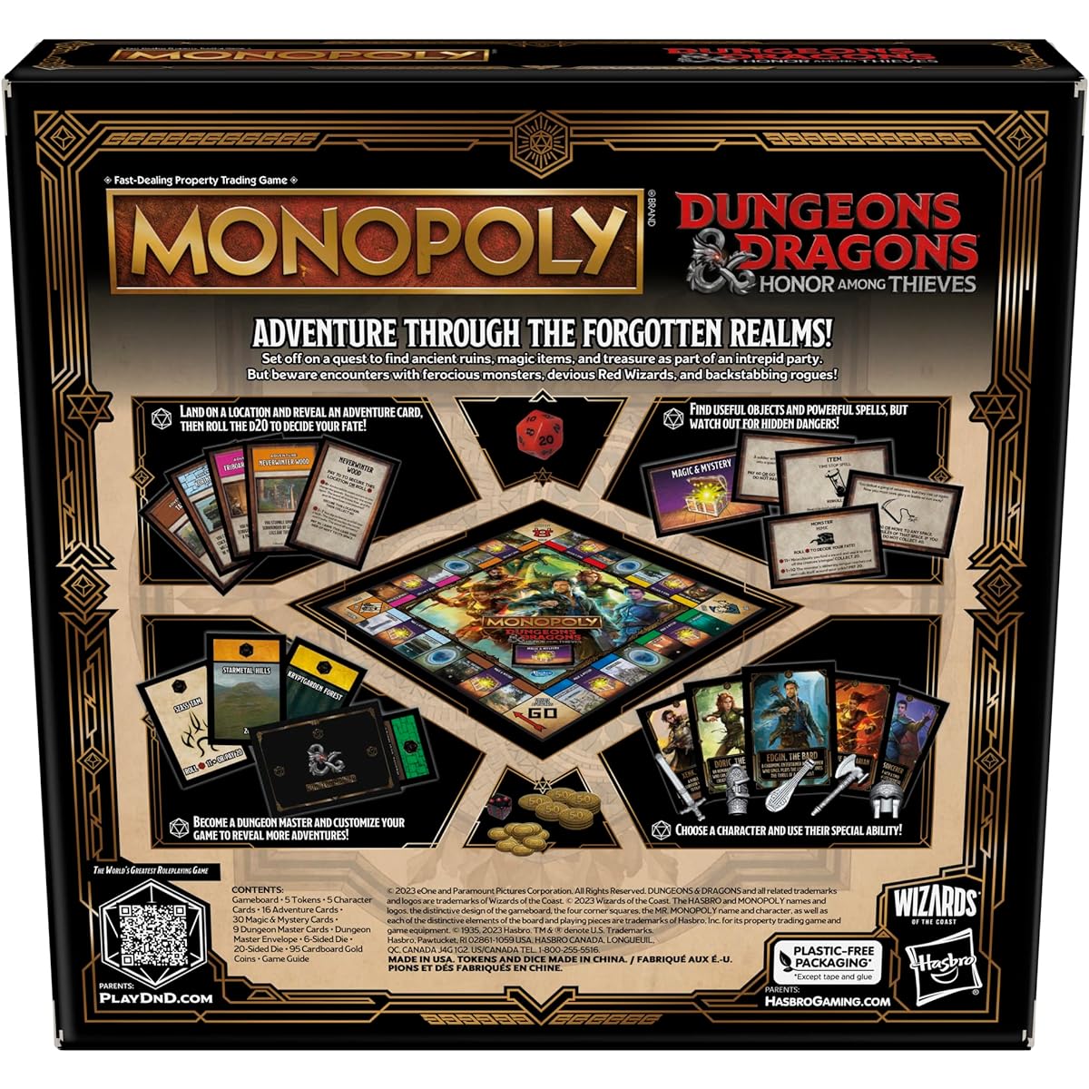 Hasbro Gaming Monopoly Dungeons & Dragons: Honor Among Thieves Game Inspired by the D&D Movies Monopoly D&D Board Game for 2-5 Players Ages 8+