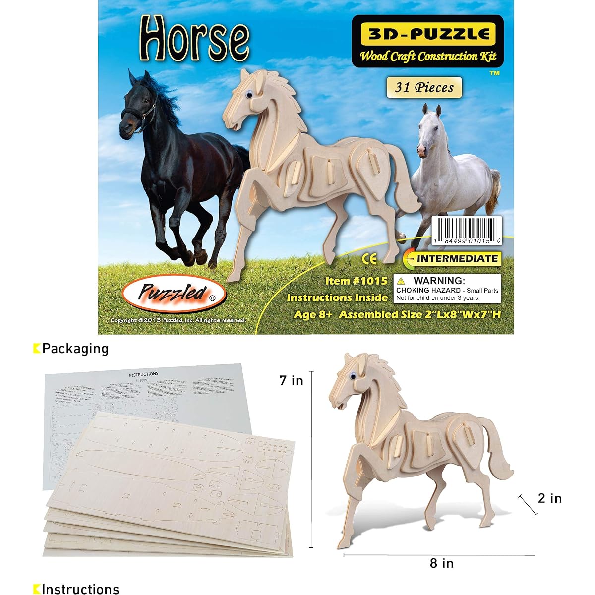 Horse - 3D Jigsaw Woodcraft Kit Wooden Puzzle