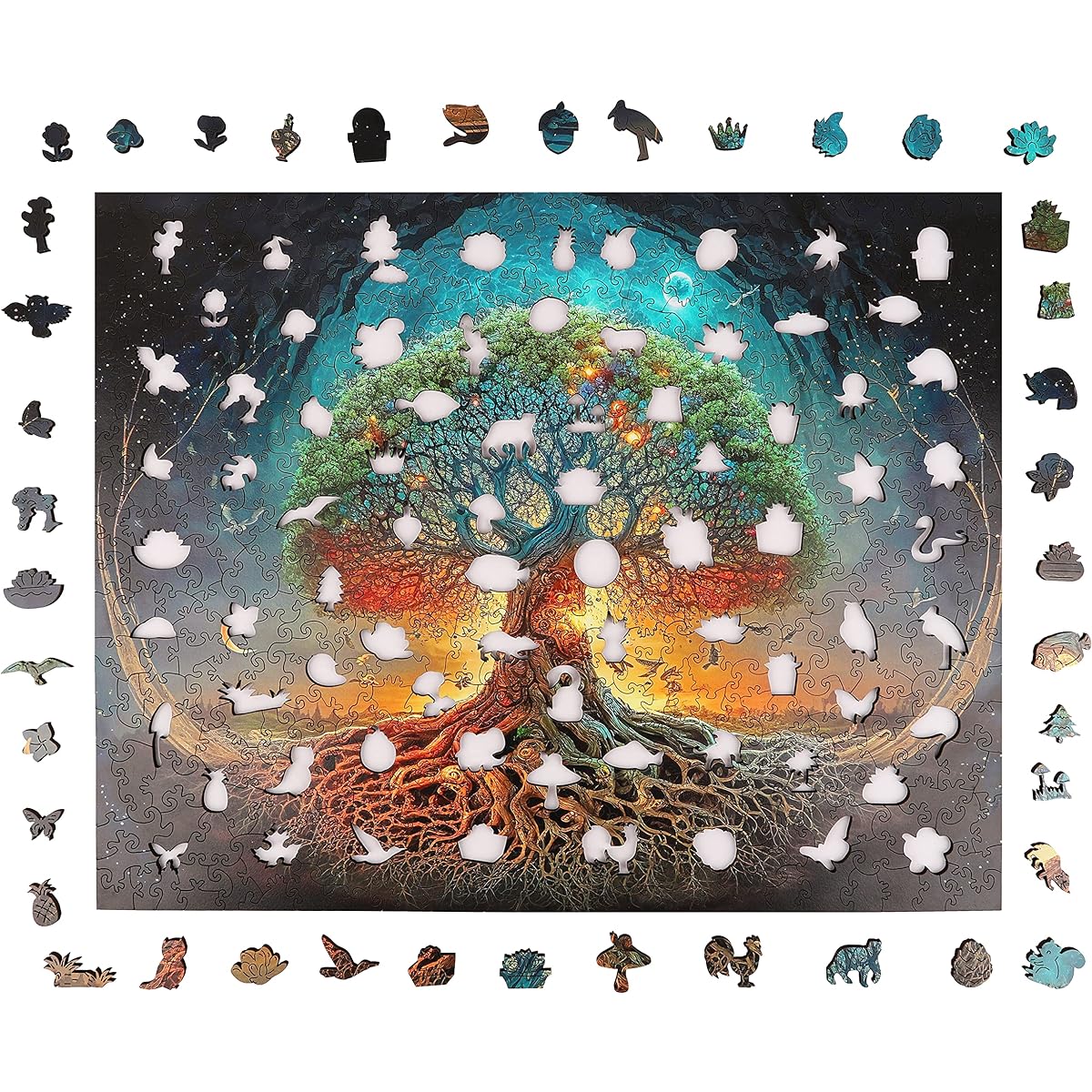 Mys Aurora Unique Wooden Jigsaw Puzzle Shetland Sheepdog 500 Piece King Size 13.4" x 19.1" Luxury Animal Shaped Wooden Puzzle Beautifully Packaged Great Gift for Adults