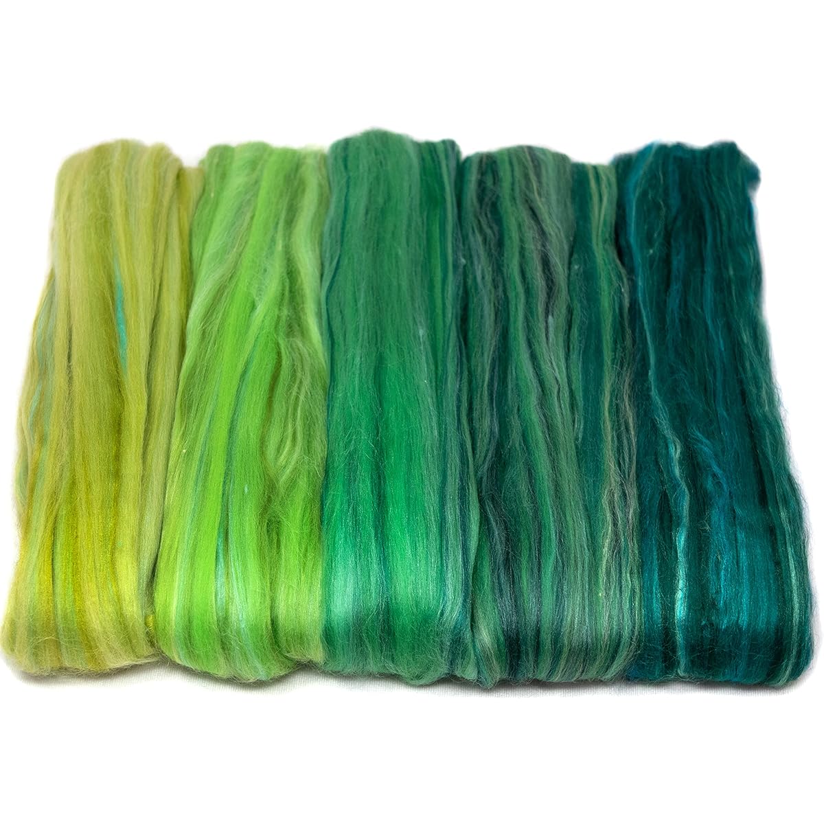 The ultimate luxury blend of superfine merino wool, lustrous mulberry silk and premium tussah silk for spinning, felting and blending. 5 vibrant color blends inspired by Thoreau's Walden Pond
