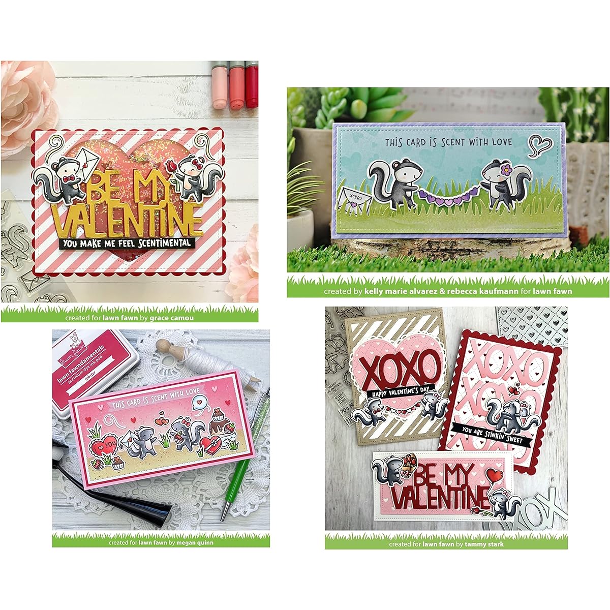 Lawn Fawn Scent with Love 4"x6" Clear Stamp and Coordinating Dies (LF2726, LF2727)