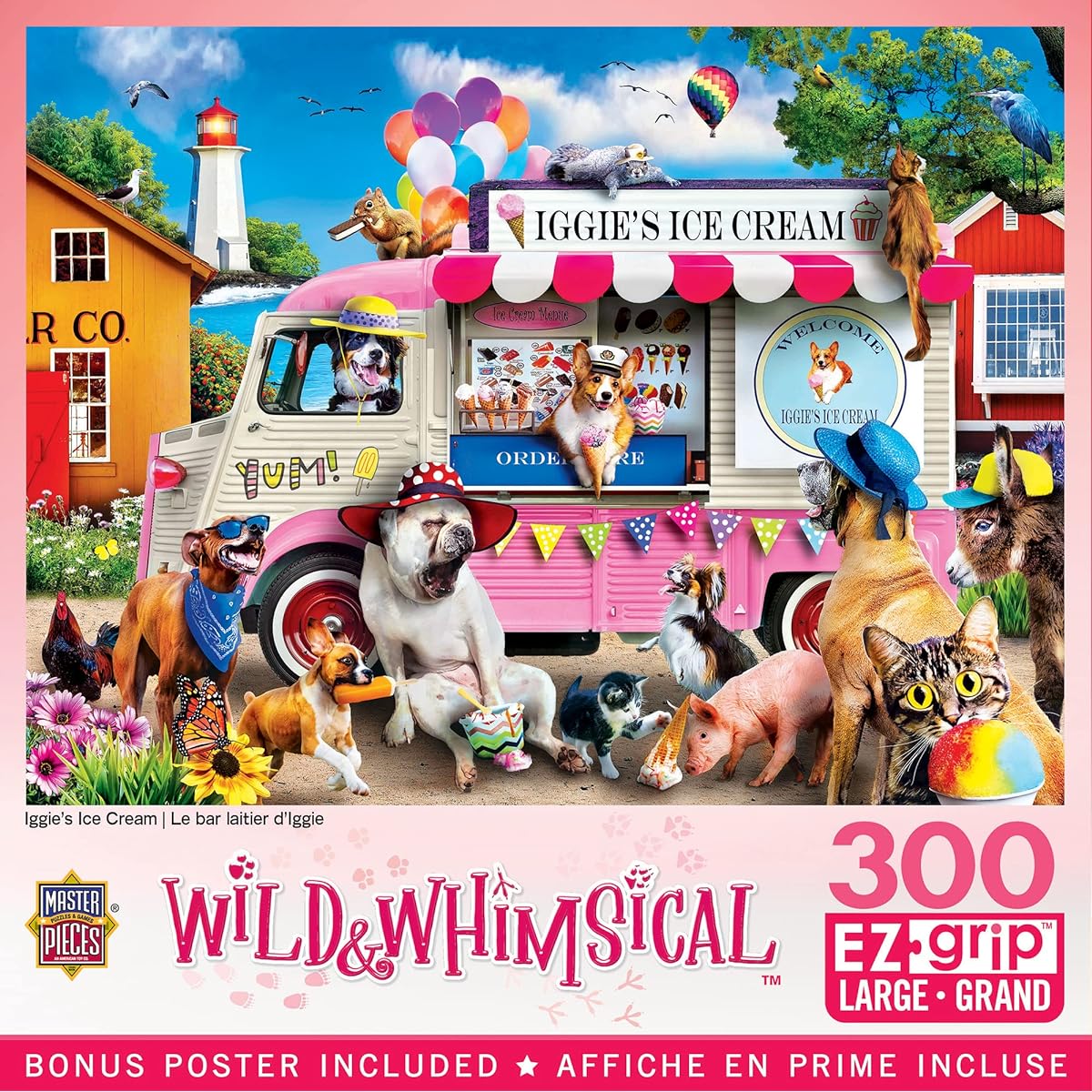 MasterPieces 300 Piece EZ Grip Jigsaw Puzzle for Adults Family Kids Iggy's Ice Cream 18" x 24"