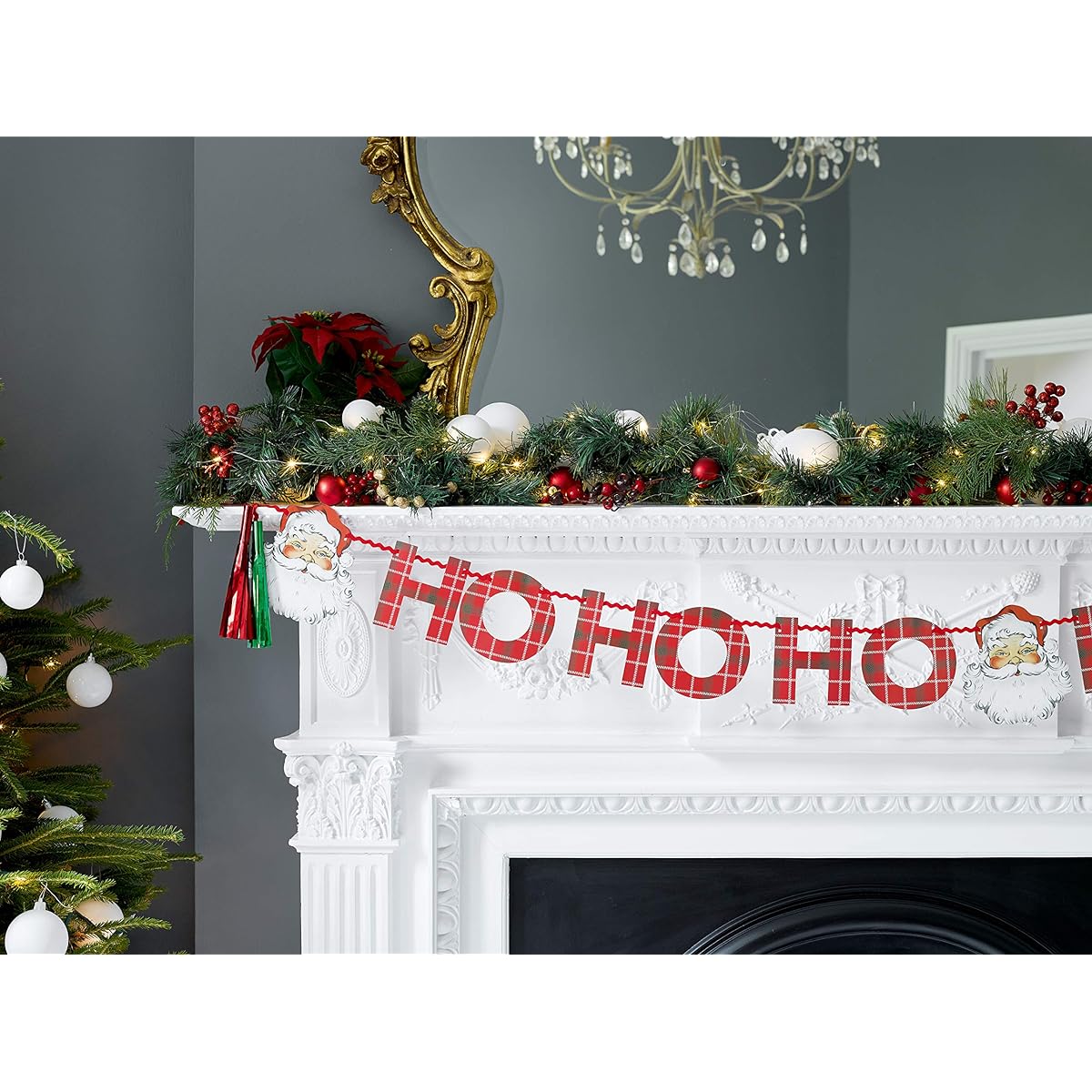 Talking Tables Botanical Santa 10ft Garland for Christmas Parties