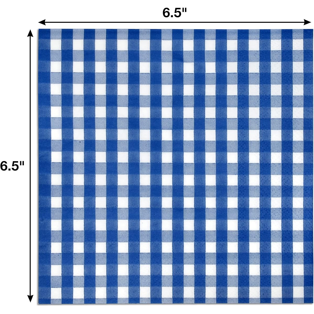Dark Blue & White Gingham Luncheon Napkins - Disposable Paper Navy Checkered Lunch Napkins for Summer Picnic BBQ Camping Wedding Birthday Baby Shower Party Dinner Table Decor - 100pcs