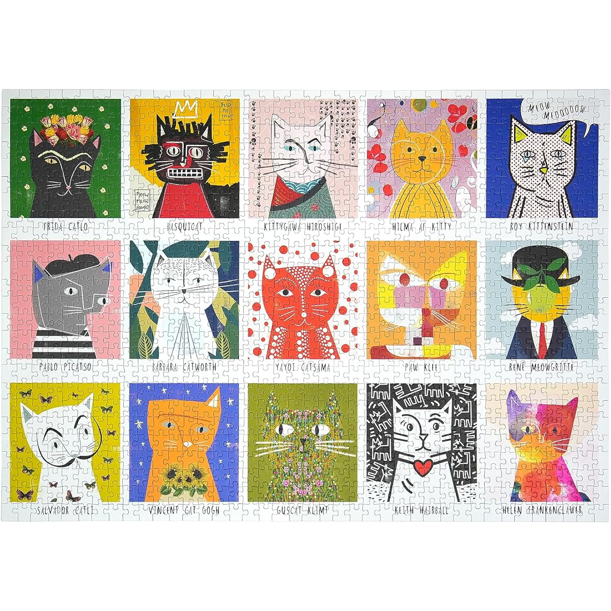 Art Cats/1000 Piece Jigsaw Puzzle for Adults Happy Puzzles for Adults/Cat Themed Illustrations/Nia Gould/Adult Jigsaw Puzzles/Cat Jigsaw Puzzles 1000/Gifts for Cat Lovers/Gifts for Mom