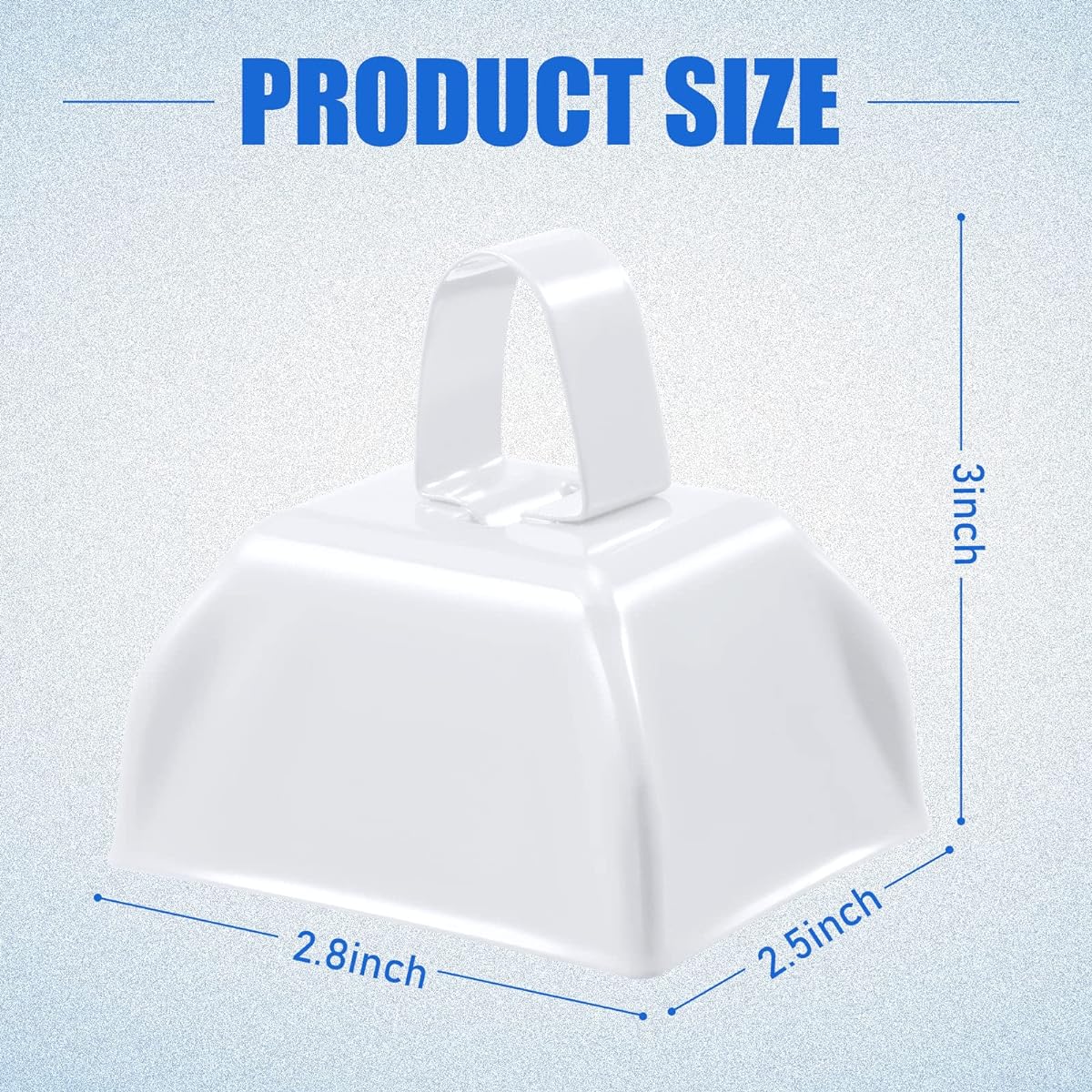 Treela Metal Cowbell Noise Makers with Handles - 36 Pieces Cow Bells Noise Makers for Sporting Events - 3" Bulk Cheer Cowbells with Handles for Football Games, Homecoming, New Year's Eve, Party Favors