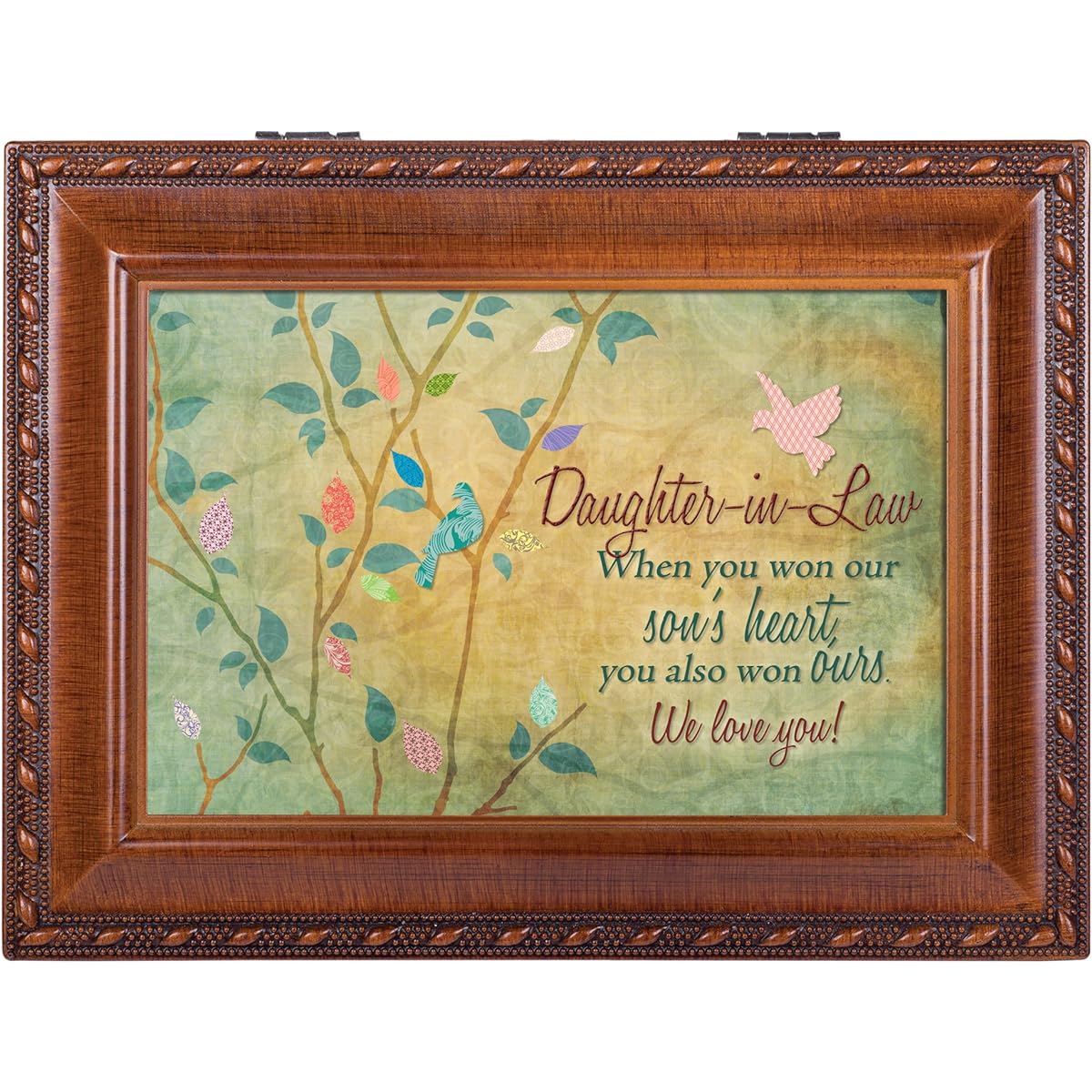 Wife Love Wood Finish Jewelry Music Box Plays Tune You Are My Sunshine